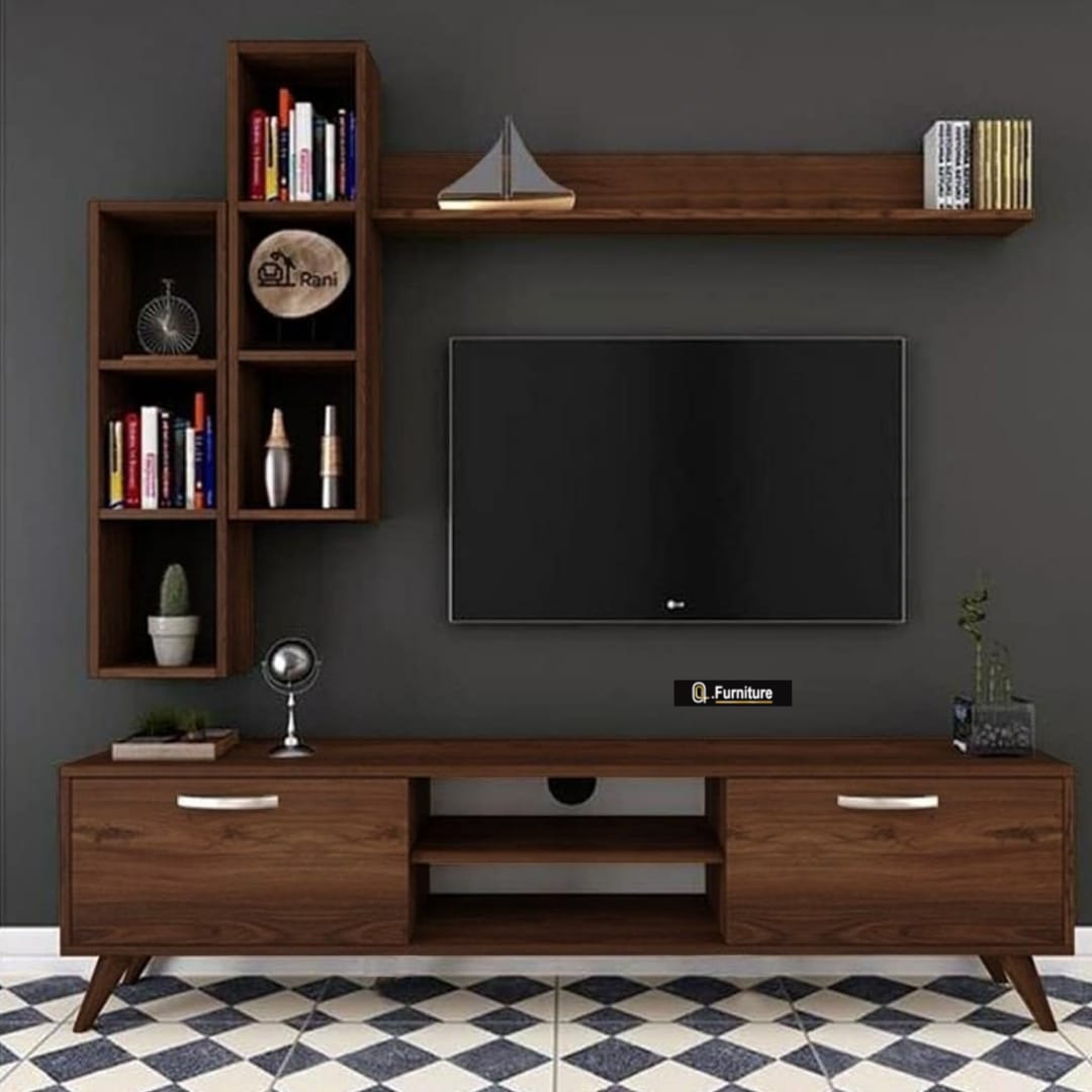 وحدة تلفزيون خشبية 160×40 سم – MDF اسباني - P704