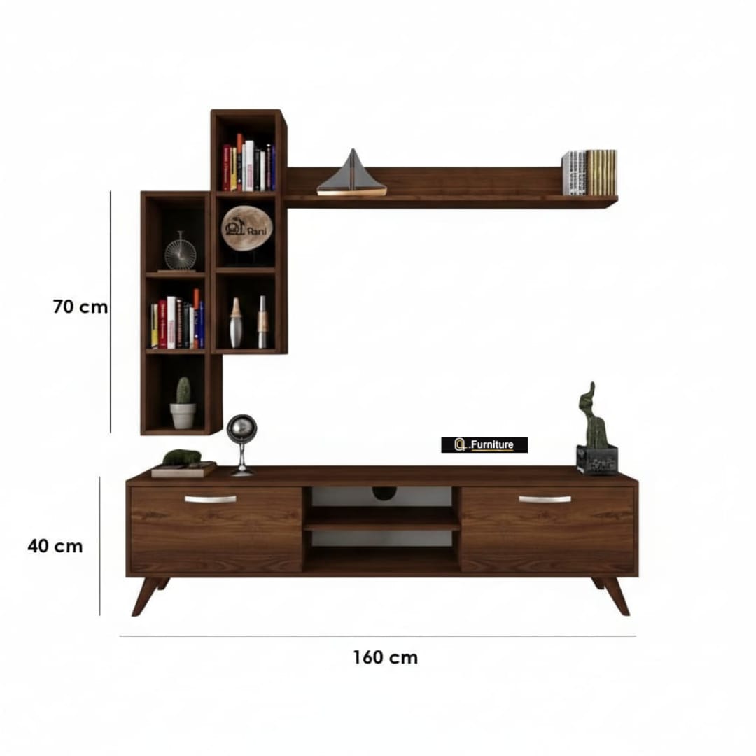 وحدة تلفزيون خشبية 160×40 سم – MDF اسباني - P704