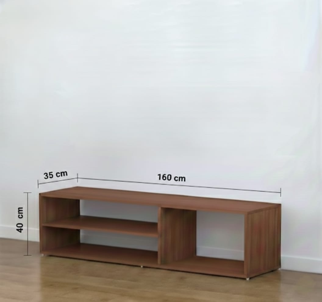 وحدة تلفزيون مودرن 160 سم × 40 سم × 35سم  - ميكس خشب MDF اسباني في أبيض -P707