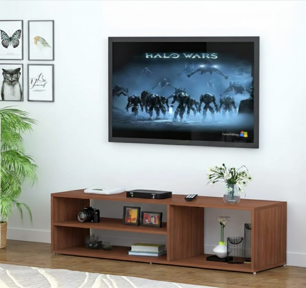 وحدة تلفزيون مودرن 160 سم × 40 سم × 35سم  - ميكس خشب MDF اسباني في أبيض -P707