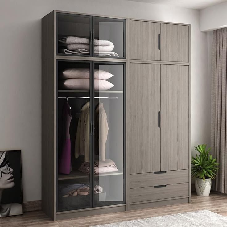 دولاب دريسنج مودرن - مزيج الزجاج و الكونتر - P1001