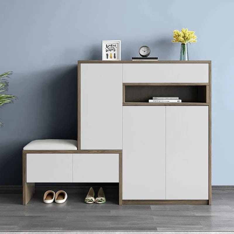 Ultra modern storage unit and pouf - MDF wood - E901