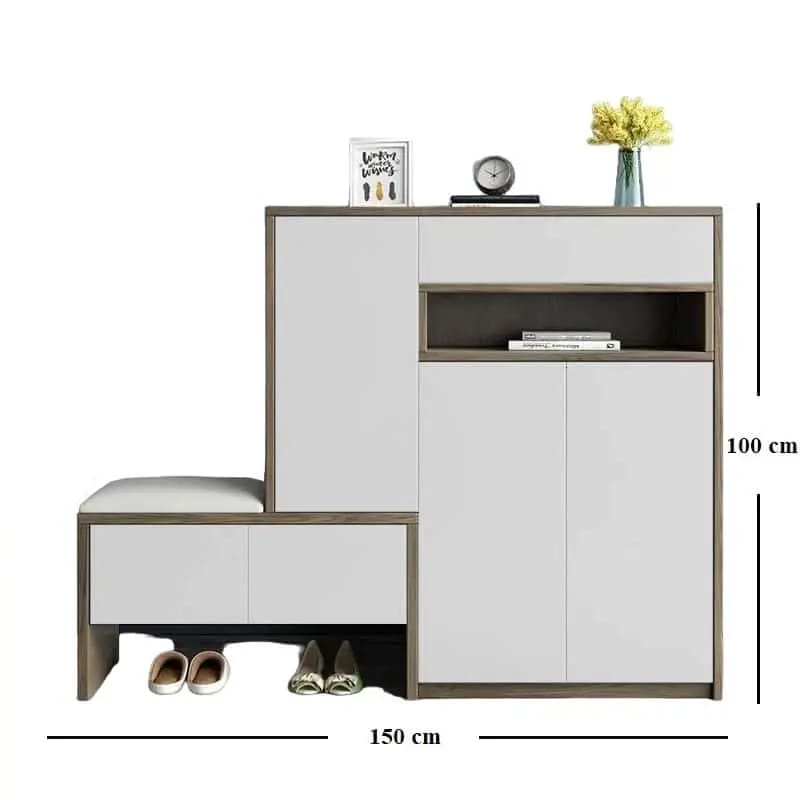 Ultra modern storage unit and pouf - MDF wood - E901